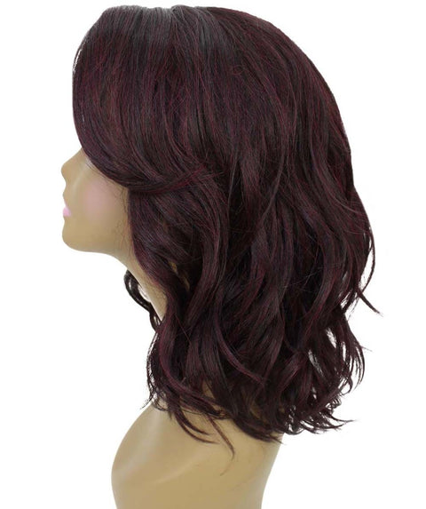 Rayana Deep Red and Black Blend Light Shag Bob Lace Front Wig