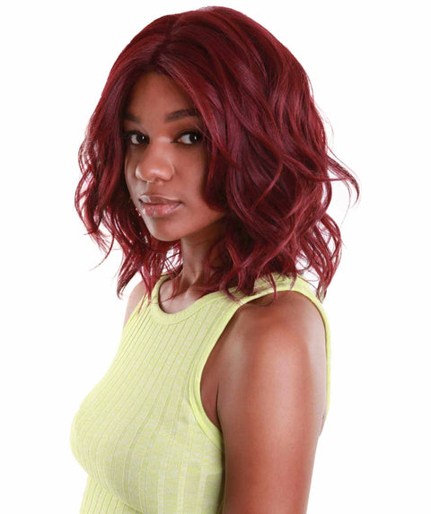 Rayana Deep Red Light Shag Bob Lace Front Wig