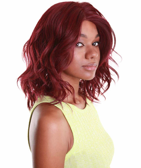 Rayana Deep Red Light Shag Bob Lace Front Wig