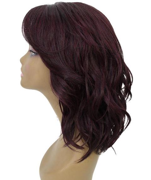 Rayana Medium Red and Black Blend Light Shag Bob Lace Front Wig