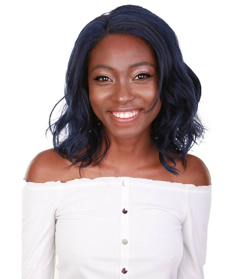 Rayana Blue and Black Blend Light Shag Bob Lace Front Wig