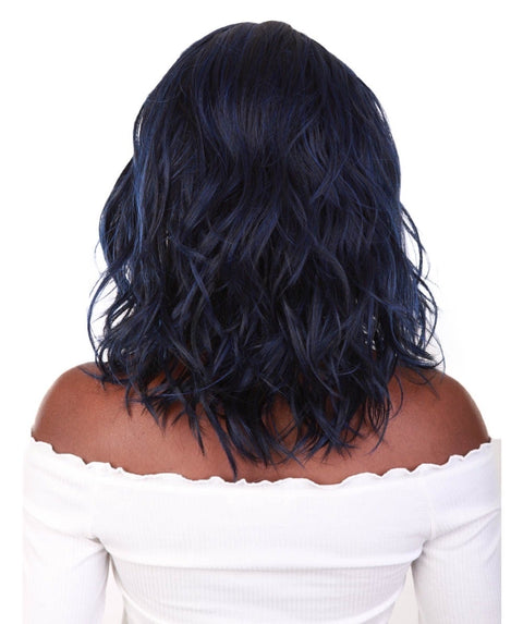 Rayana Blue and Black Blend Light Shag Bob Lace Front Wig