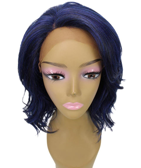 Rayana Blue and Black Blend Light Shag Bob Lace Front Wig