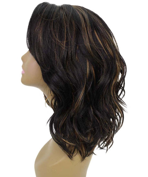 Rayana Black with Golden Light Shag Bob Lace Front Wig