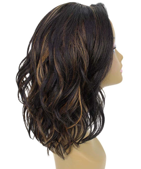 Rayana Black with Golden Light Shag Bob Lace Front Wig