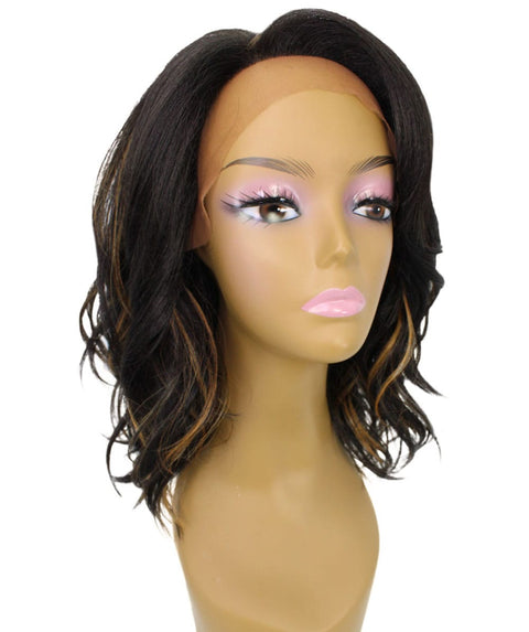 Rayana Black with Golden Light Shag Bob Lace Front Wig