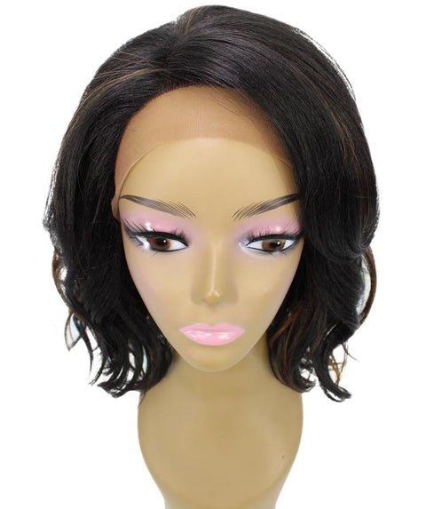 Rayana Black with Caramel Light Shag Bob Lace Front Wig