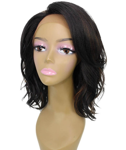 Rayana Black with Caramel Light Shag Bob Lace Front Wig