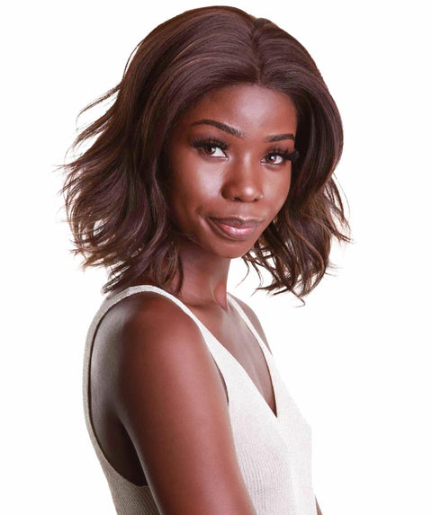 Rayana Brown with Golden Light Shag Bob Lace Front Wig