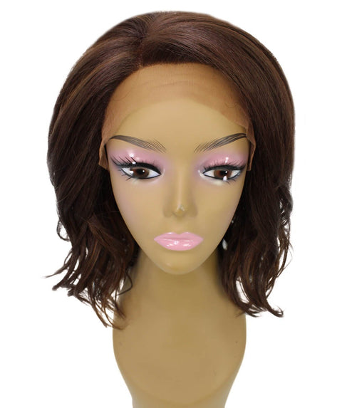 Rayana Brown with Caramel Light Shag Bob Lace Front Wig