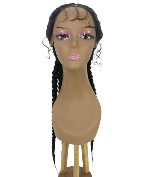 Alexus Natural Black Braids Lace Wig