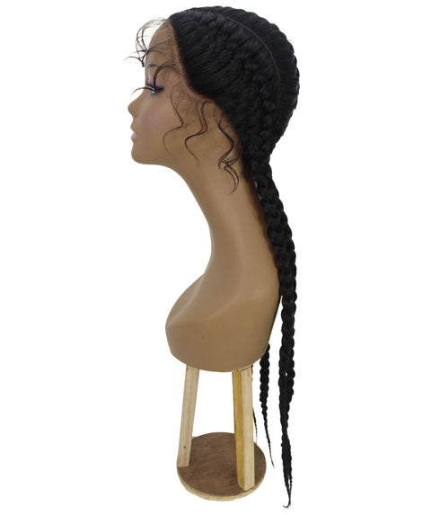 Alexus Natural Black Braids Lace Wig