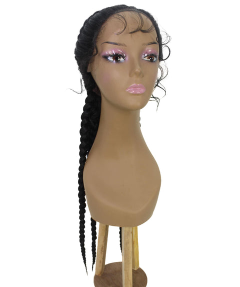 Alexus Natural Black Braids Lace Wig