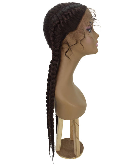 Alexus Medium Brown Braids Lace Wig