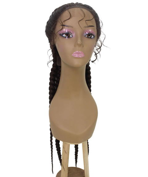 Alexus Medium Brown Braids Lace Wig