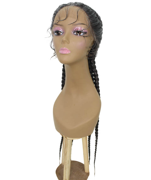 Alexus Charcoal Grey Braids Lace Wig