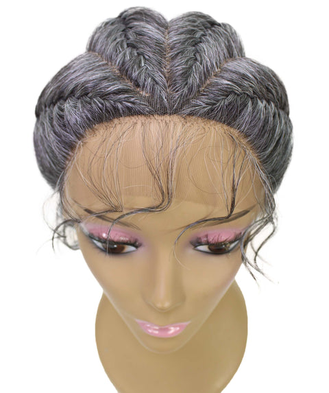 Alexus Charcoal Grey Braids Lace Wig