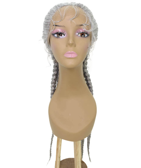 Alexus Grey Braids Lace Wig