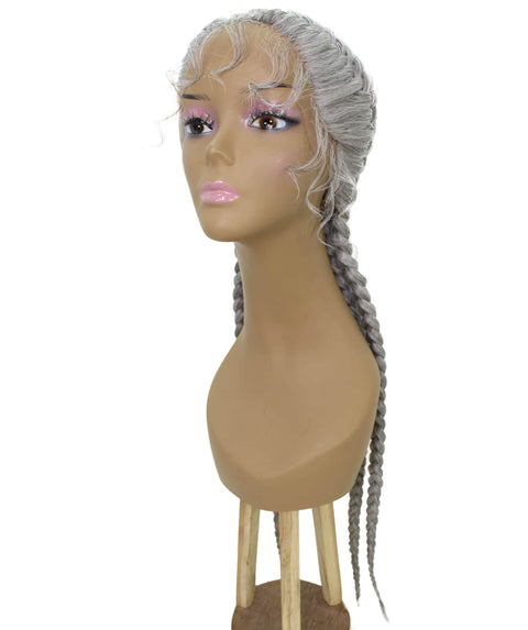 Alexus Grey Braids Lace Wig