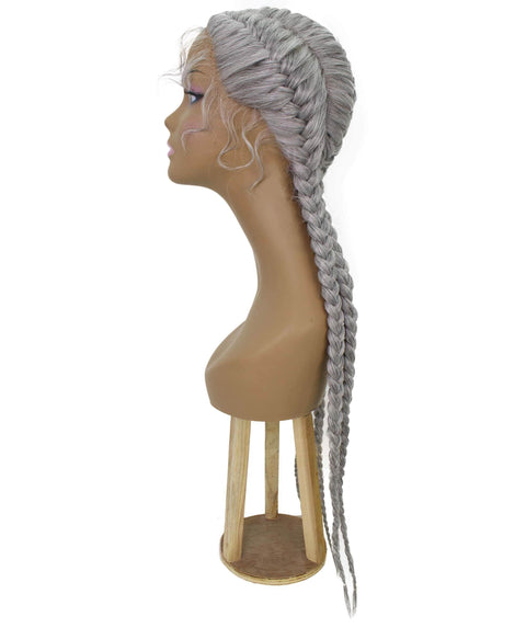 Alexus Grey Braids Lace Wig