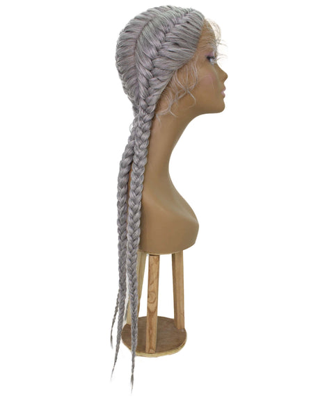 Alexus Grey Braids Lace Wig