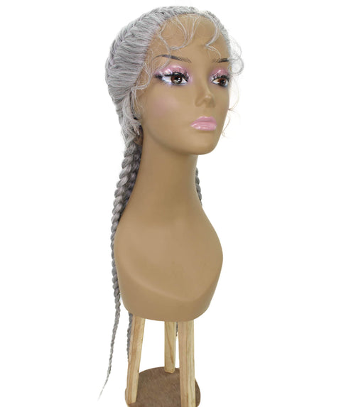 Alexus Grey Braids Lace Wig