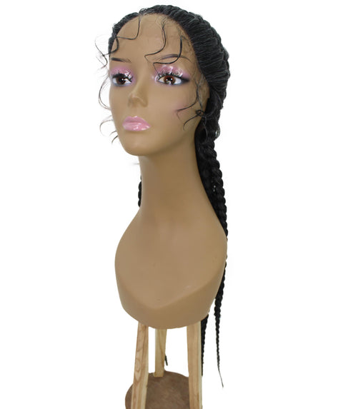 Alexus Salt and Ppepper Grey Braids Lace Wig