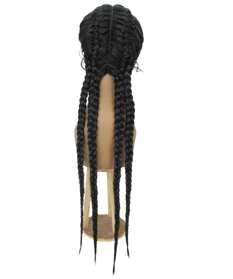 Alexus Salt and Ppepper Grey Braids Lace Wig