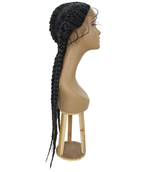 Alexus Salt and Ppepper Grey Braids Lace Wig