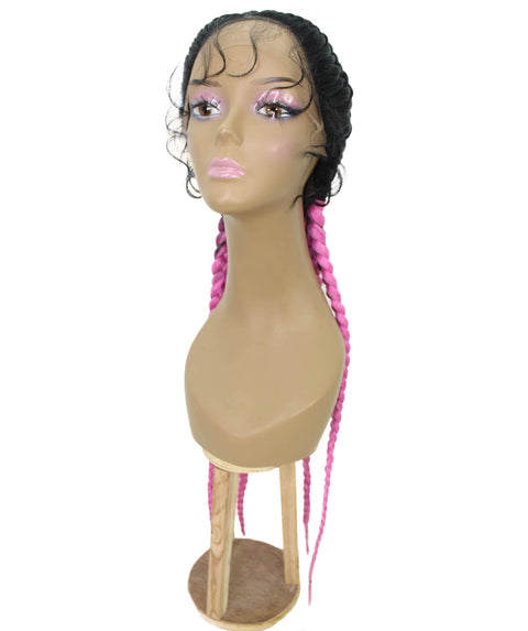 Alexus Dark Pink Ombre Braids Lace Wig