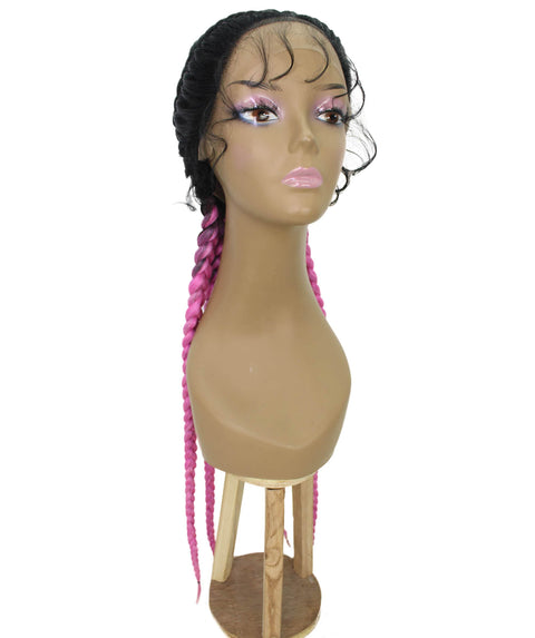 Alexus Dark Pink Ombre Braids Lace Wig