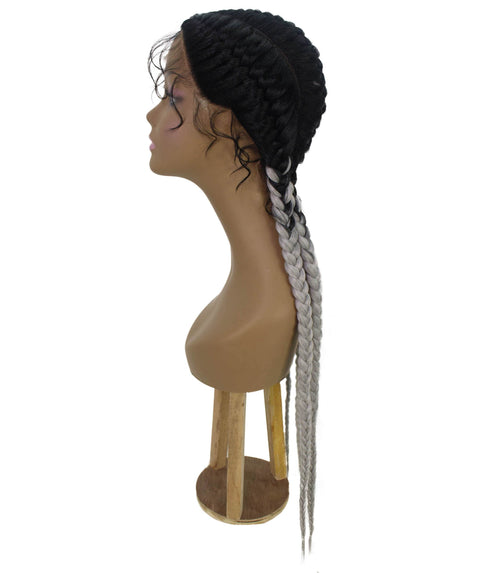 Alexus Grey Ombre Braids Lace Wig