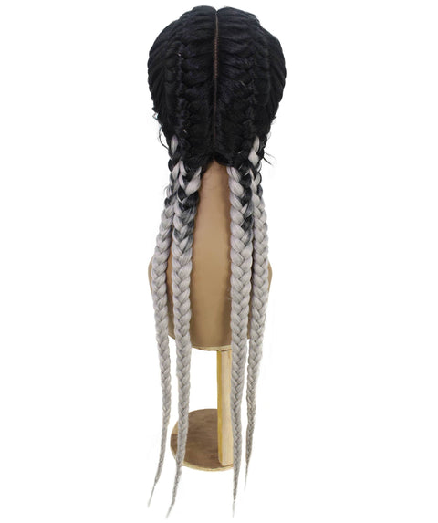 Alexus Grey Ombre Braids Lace Wig