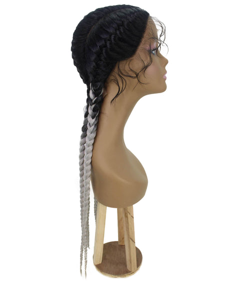 Alexus Grey Ombre Braids Lace Wig