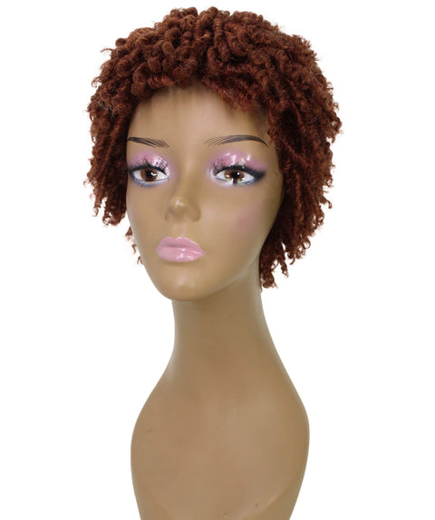 Kayla Brown with Copper Red Spiral Curl Hair Wig