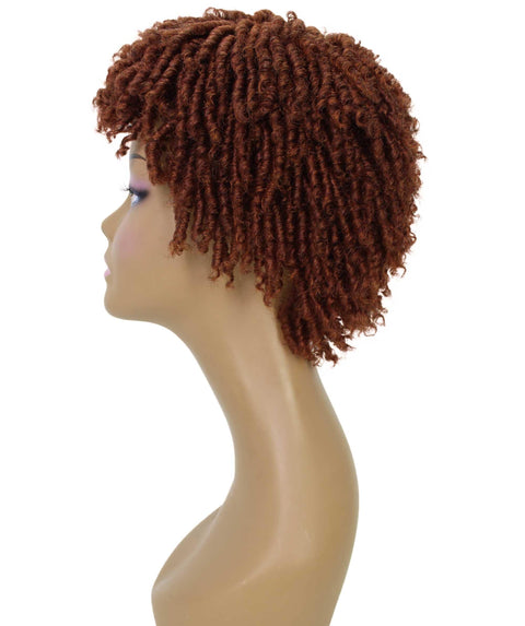 Kayla Brown with Copper Red Spiral Curl Hair Wig