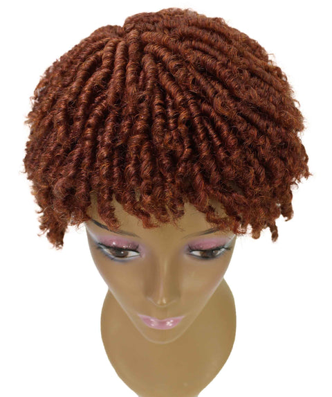 Kayla Brown with Copper Red Spiral Curl Hair Wig