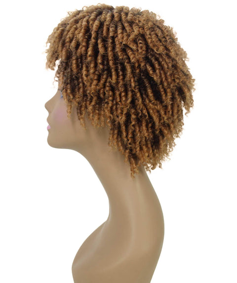 Kayla Dark Brown with Golden Spiral Curl Hair Wig