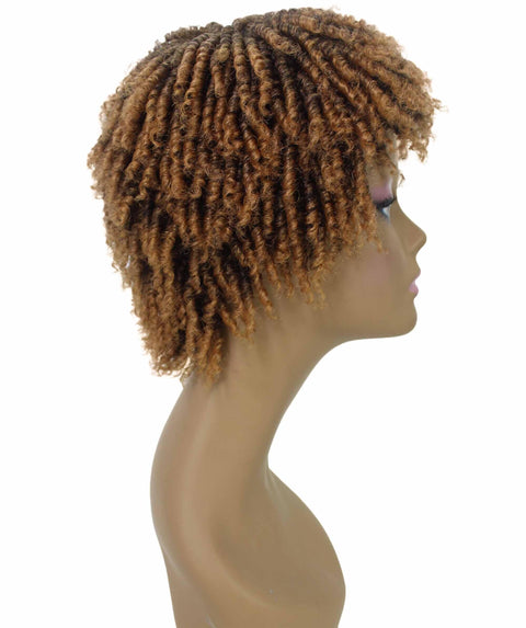 Kayla Dark Brown with Golden Spiral Curl Hair Wig