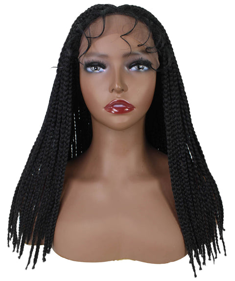 Angela Black Braid Lace Wig