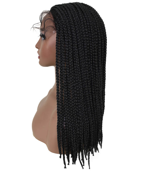 Angela Black Braid Lace Wig