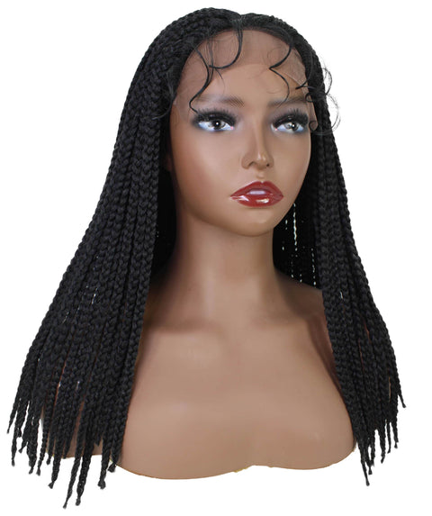 Angela Black Braid Lace Wig