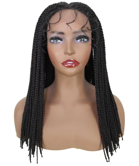 Angela Natural Black Braid Lace Wig