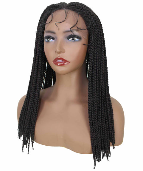 Angela Natural Black Braid Lace Wig