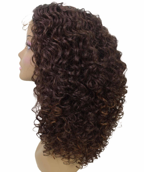 Precious Brown with Caramel Trendy Afro Lace Wig