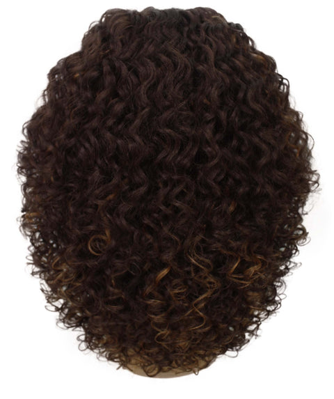 Precious Brown with Golden Trendy Afro Lace Wig