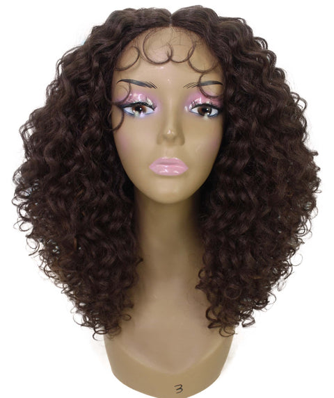 Precious Brown with Golden Trendy Afro Lace Wig