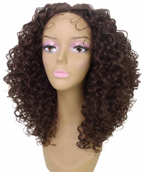 Precious Brown with Caramel Trendy Afro Lace Wig