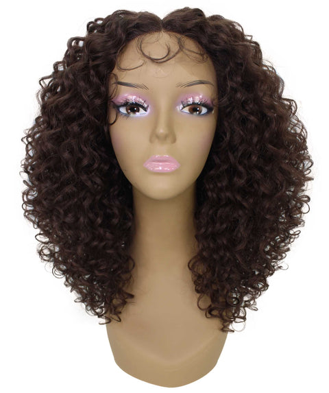 Precious Medium Brown Trendy Afro Lace Wig