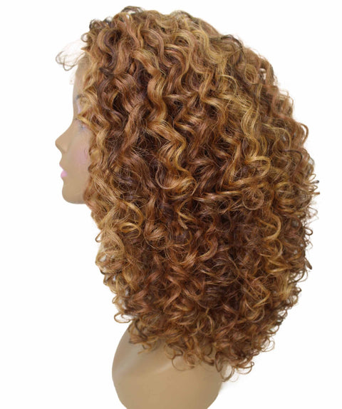 Precious Light Brown Blend Trendy Afro Lace Wig